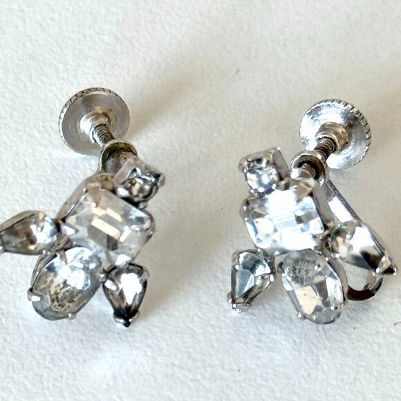 Vintage Rhinestone Earrings - Picture 6 of 7